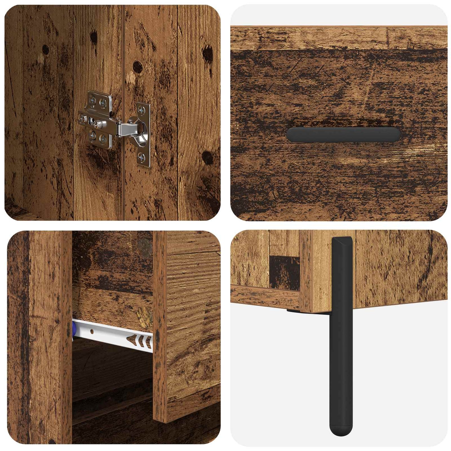 vidaXL Highboard 2 pcs Παλιό Ξύλο Επεξεργασμένο ξύλο