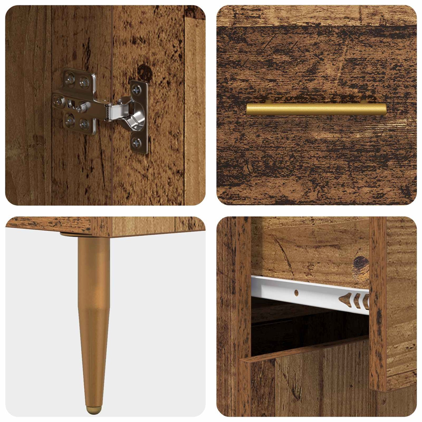 vidaXL Highboard Παλιό Ξύλο 69,5 x 34 x 180 εκ. Επεξεργασμένο ξύλο