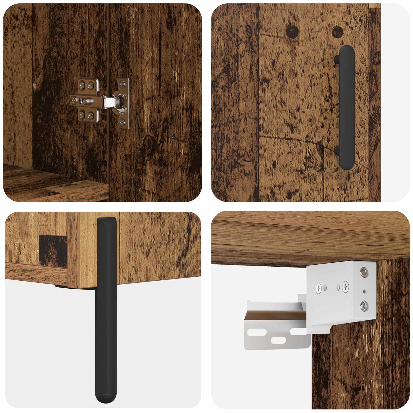 vidaXL Highboard Παλιό Ξύλο 69,5 x 34 x 180 εκ. Επεξεργασμένο ξύλο