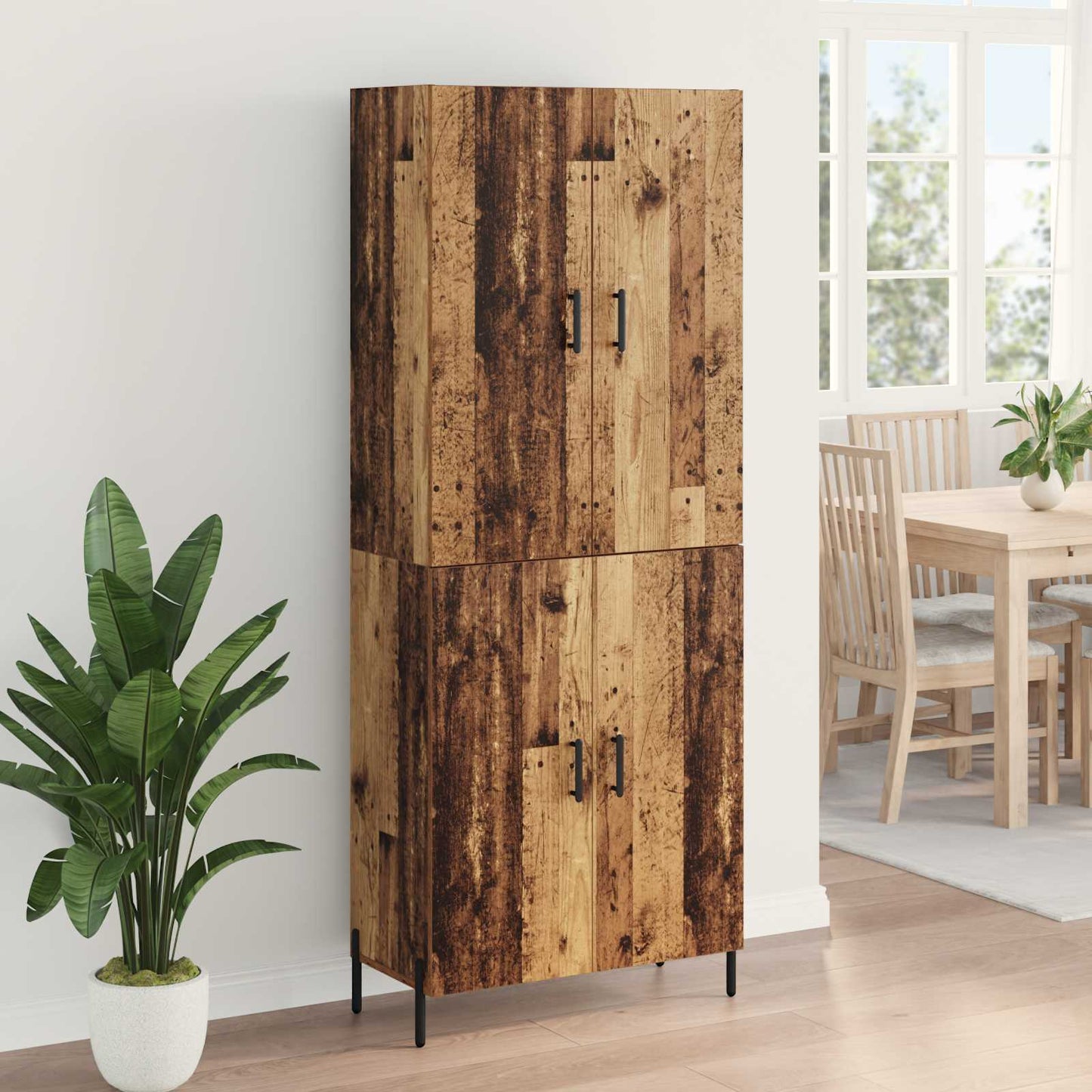 vidaXL Highboard Παλιό Ξύλο 69,5 x 34 x 180 εκ. Επεξεργασμένο ξύλο