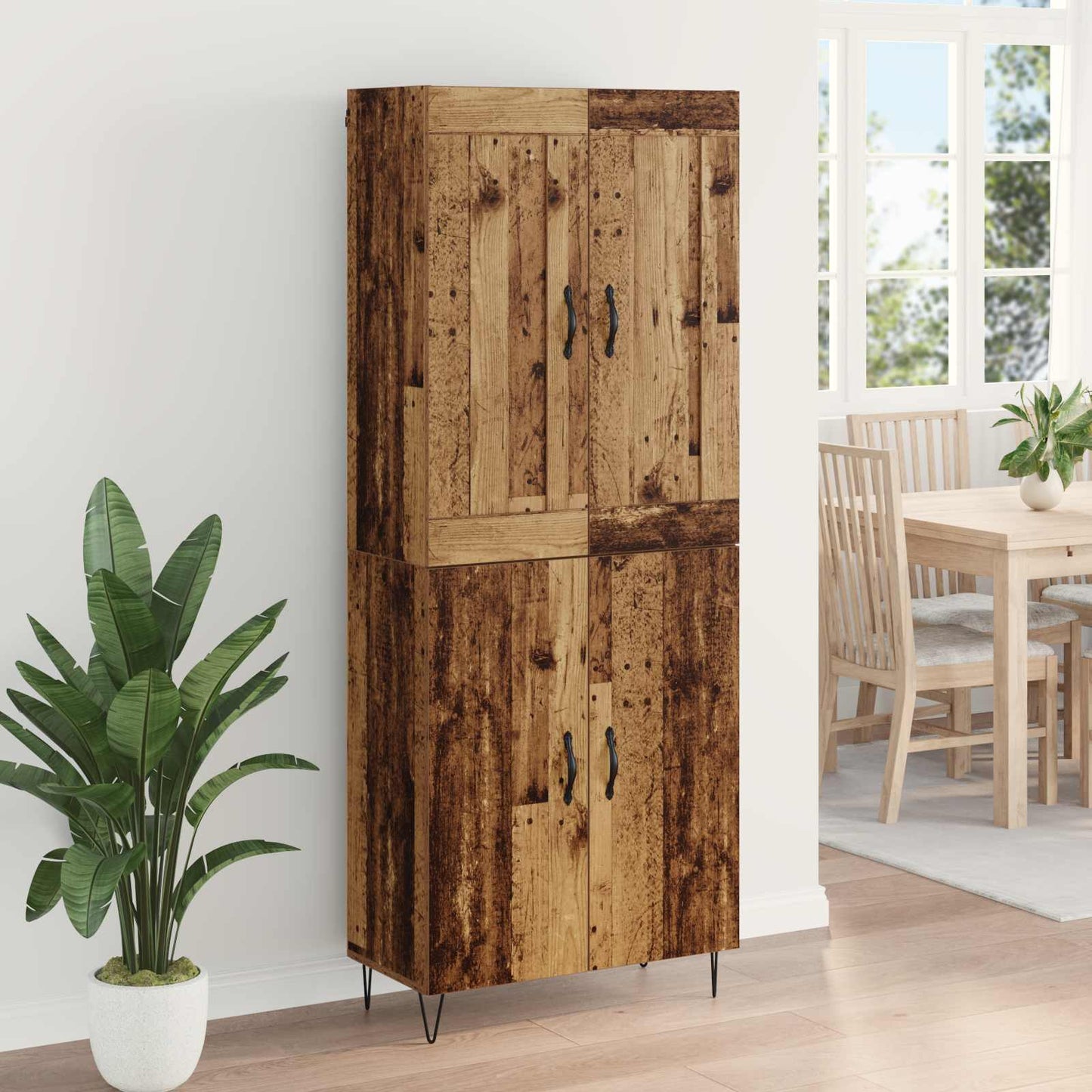 vidaXL Highboard Παλιό Ξύλο 69,5 x 34 x 180 εκ. Επεξεργασμένο ξύλο