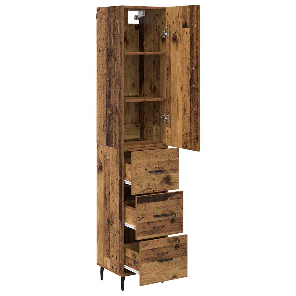 vidaXL Highboard Παλιό Ξύλο 34,5 x 34 x 180 εκ. Επεξεργασμένο ξύλο
