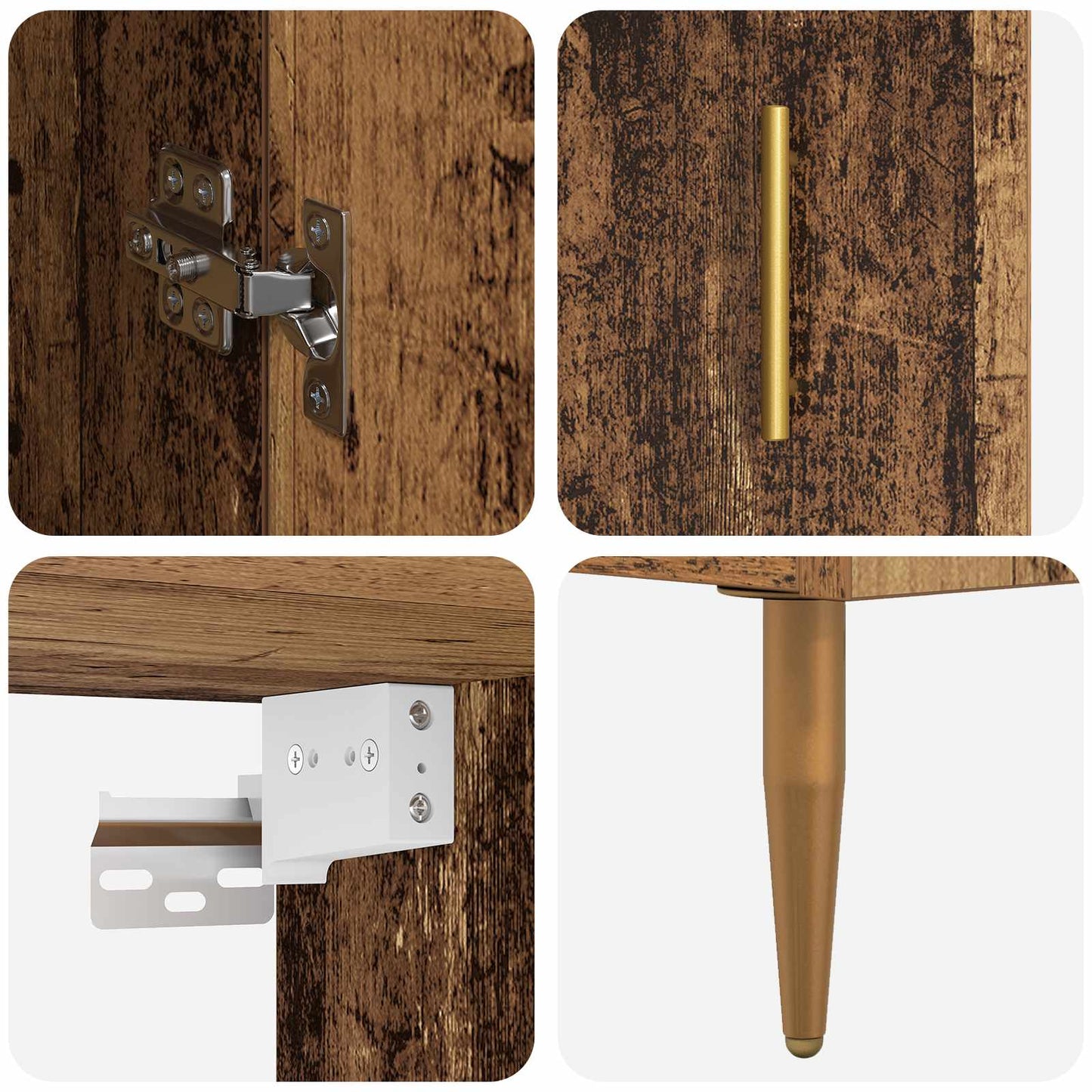 vidaXL Highboard 2 pcs Παλιό Ξύλο Επεξεργασμένο ξύλο