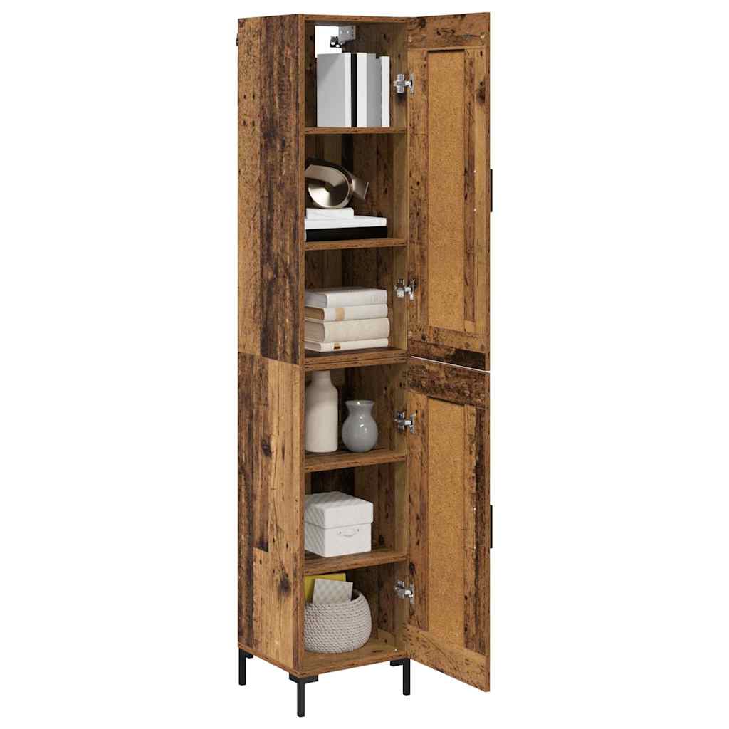 vidaXL Highboard Παλιό Ξύλο 34,5 x 34 x 180 εκ. Επεξεργασμένο ξύλο