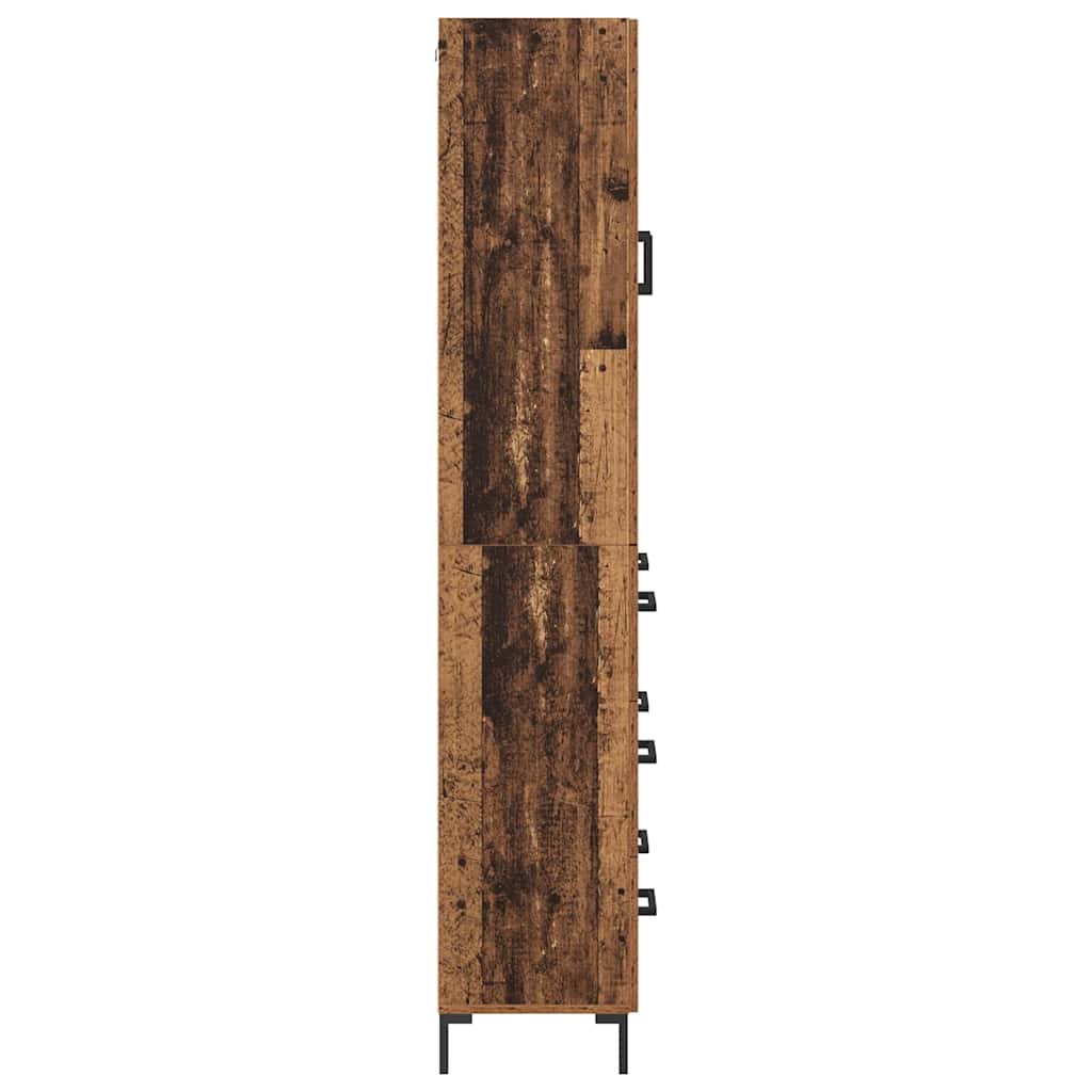 vidaXL Highboard Επιτοίχιο 2 pcs Παλιό ξύλο 69,5 x 34 x 180 εκ.
