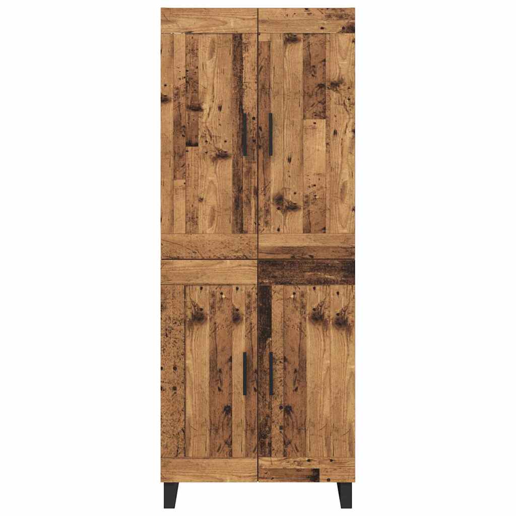 vidaXL Highboard Παλιό ξύλο 69,5 x 34 x 180 εκ. Επεξεργασμένο ξύλο