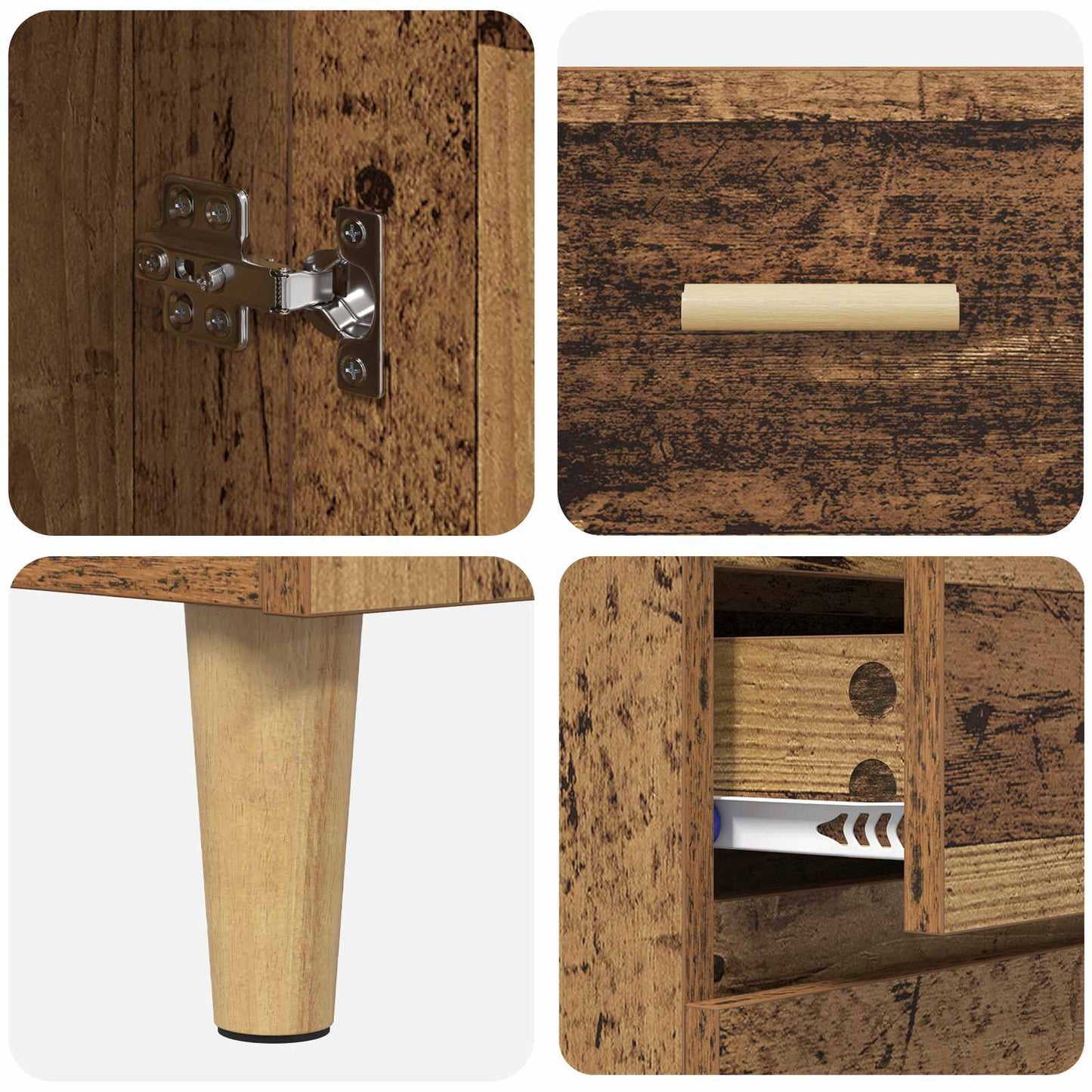 vidaXL Highboard Παλιό Ξύλο 69,5 x 32,5 x 180 εκ Επεξεργασμένο ξύλο