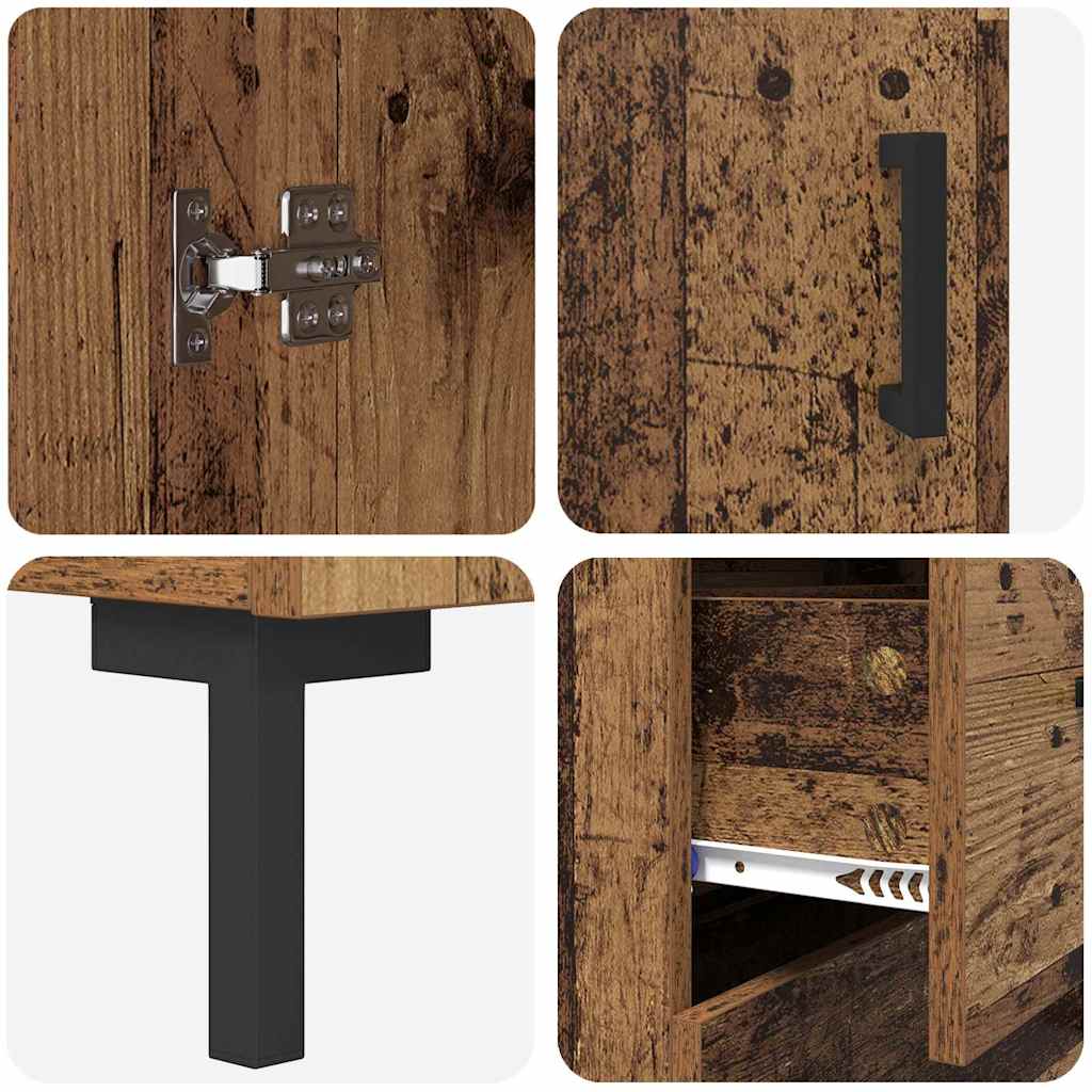 vidaXL Highboard Παλιό Ξύλο 69,5 x 34 x 180 εκ. Επεξεργασμένο ξύλο