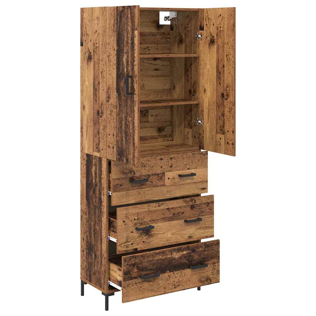 vidaXL Highboard Παλιό Ξύλο 69,5 x 34 x 180 εκ. Επεξεργασμένο ξύλο