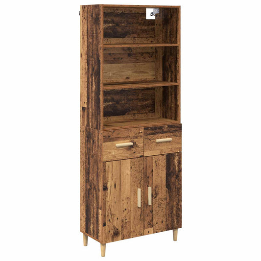 vidaXL Highboard Παλιό Ξύλο 69,5 x 32,5 x 180 εκ Επεξεργασμένο ξύλο