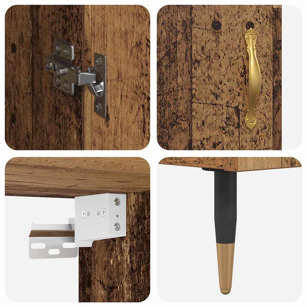 vidaXL Highboard Επιτοίχιο 2 pcs Παλιό ξύλο 69,5 x 34 x 180 εκ.