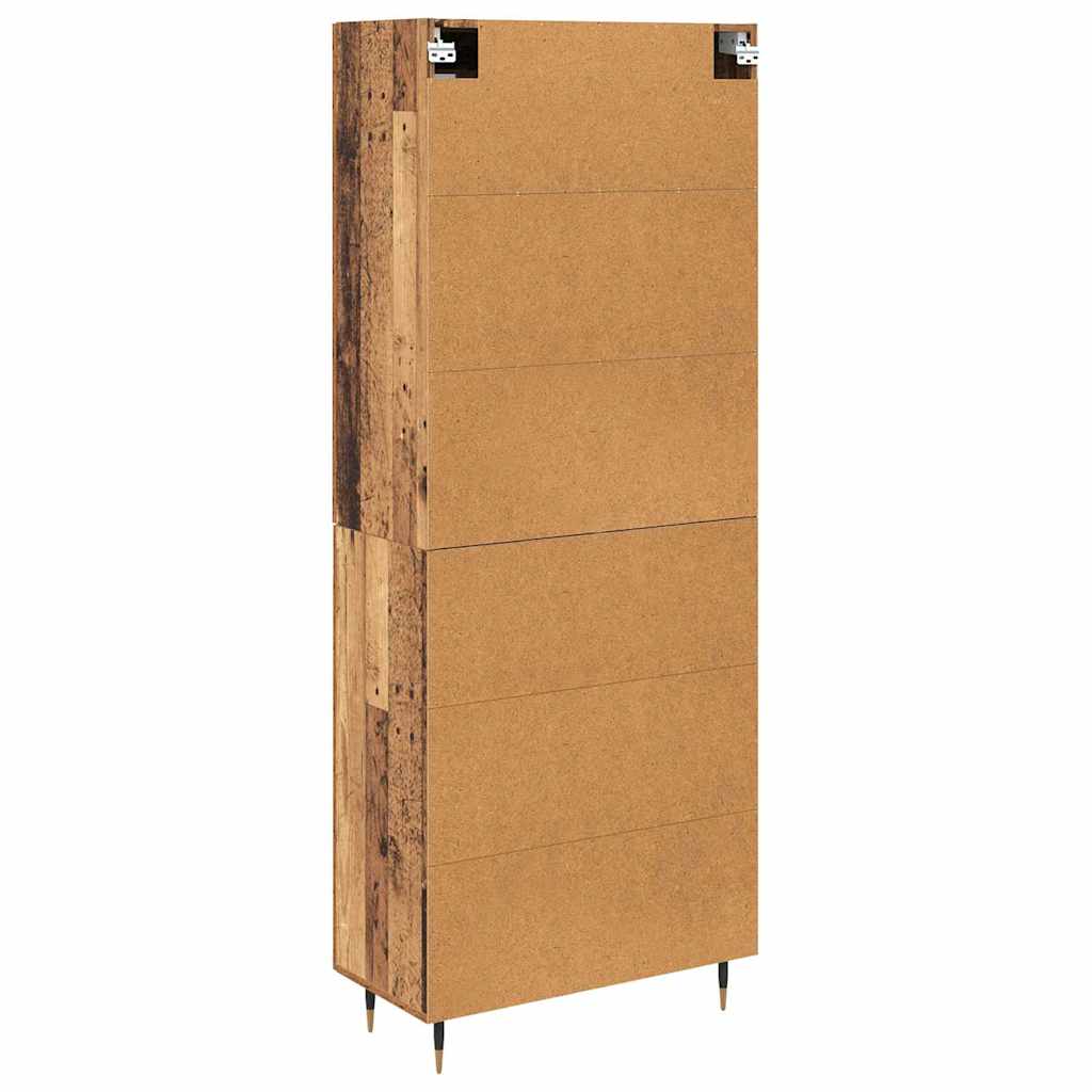 vidaXL Highboard Επιτοίχιο 2 pcs Παλιό ξύλο 69,5 x 34 x 180 εκ.