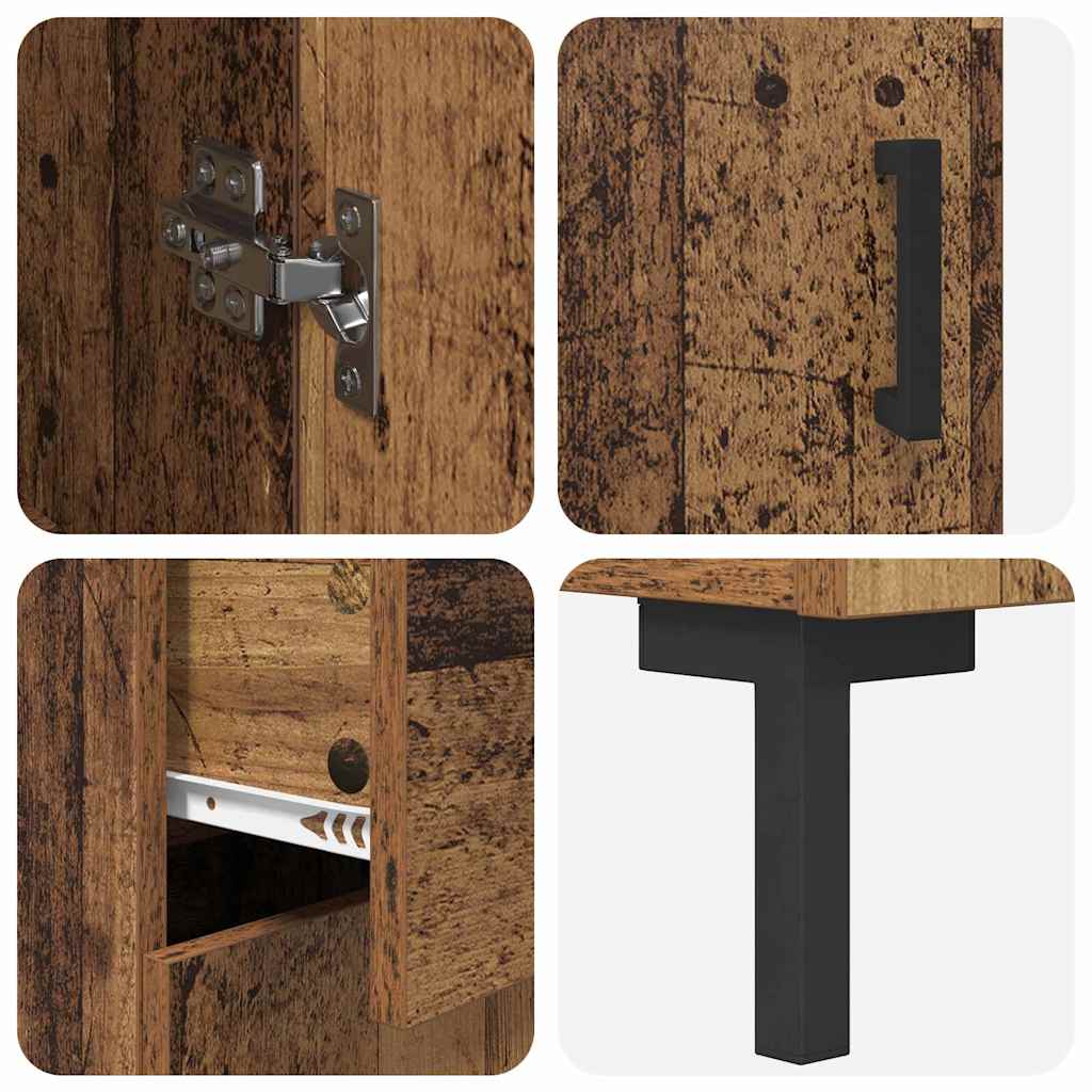 vidaXL Highboard Επιτοίχιο 2 pcs Παλιό ξύλο 69,5 x 34 x 180 εκ.