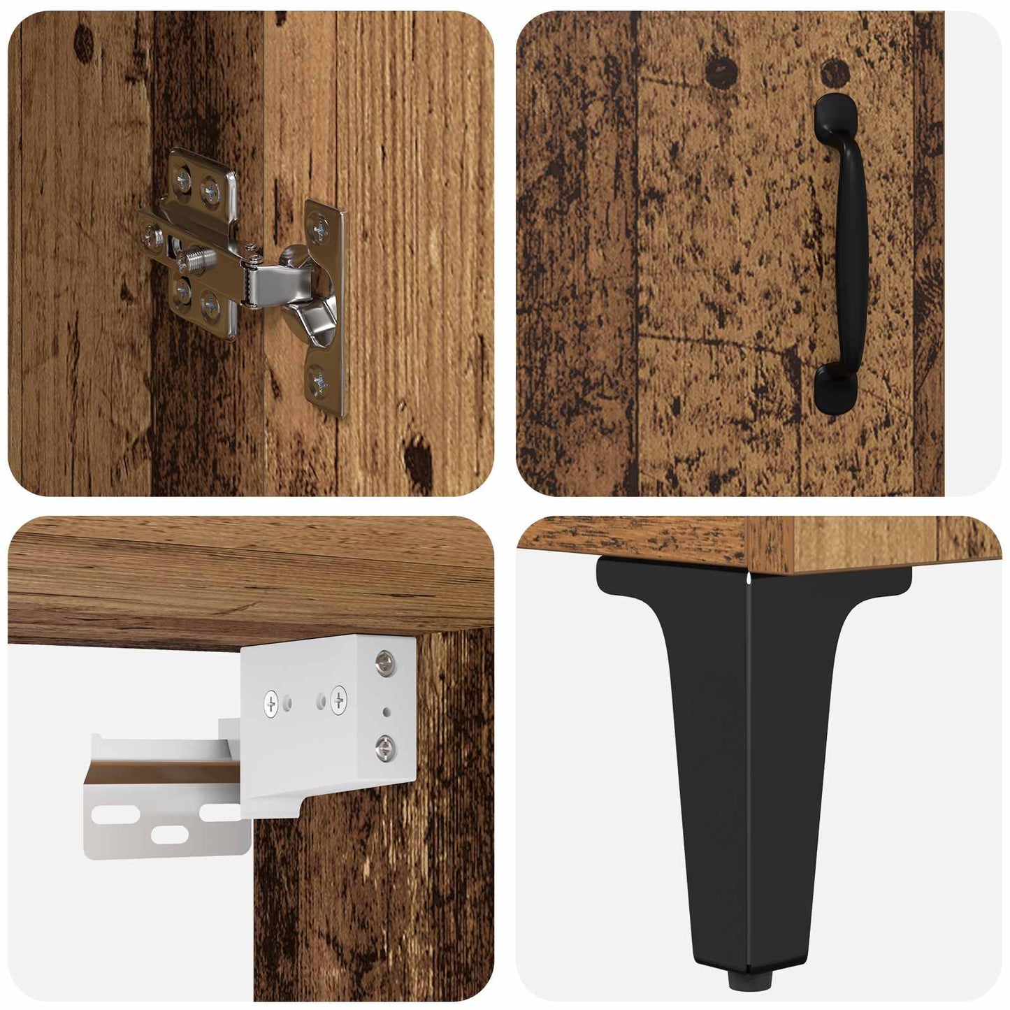 vidaXL Highboard Παλιό Ξύλο 69,5 x 34 x 180 εκ. Επεξεργασμένο ξύλο