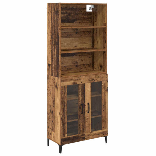 vidaXL Highboard Παλιό Ξύλο 69,5 x 34 x 180 εκ. Επεξεργασμένο ξύλο