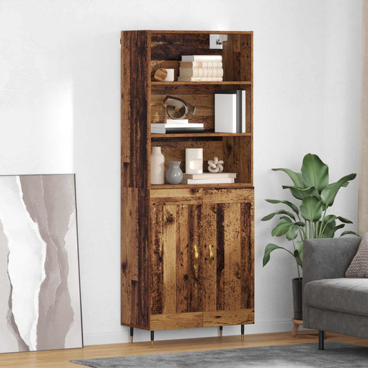 vidaXL Highboard Παλιό Ξύλο 69,5 x 34 x 180 εκ. Επεξεργασμένο ξύλο