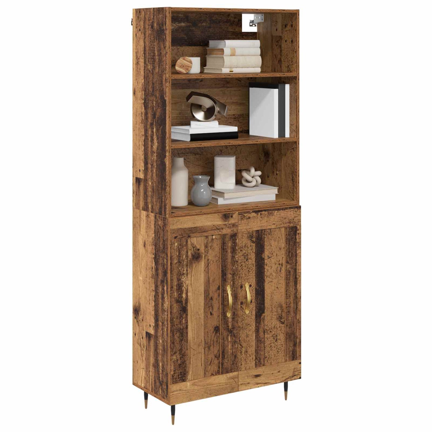vidaXL Highboard Παλιό Ξύλο 69,5 x 34 x 180 εκ. Επεξεργασμένο ξύλο