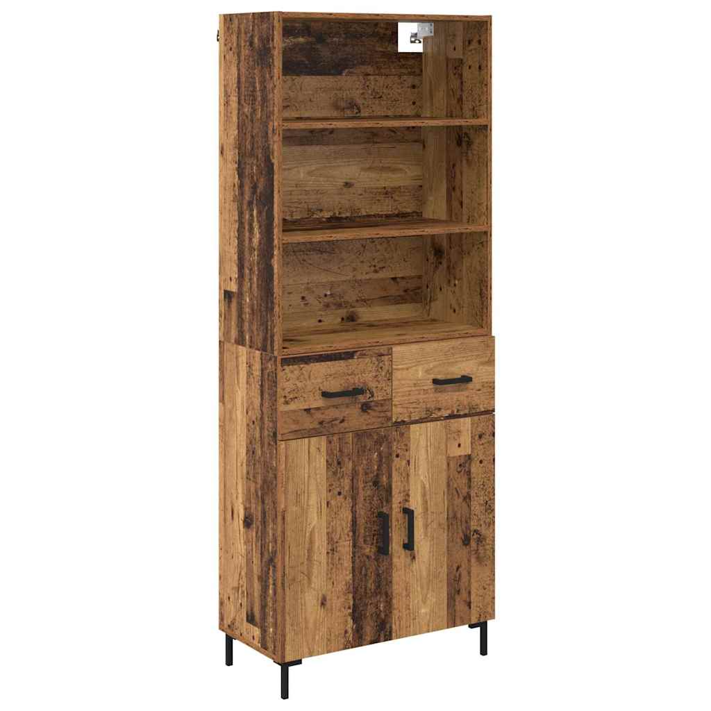 vidaXL Highboard Παλιό ξύλο 69,5 x 34 x 180 εκ. Επεξεργασμένο ξύλο