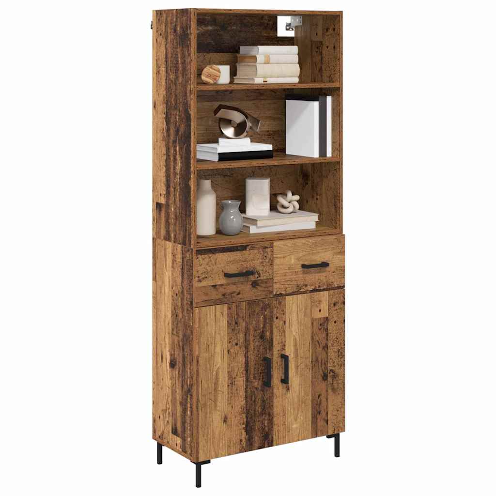 vidaXL Highboard Παλιό ξύλο 69,5 x 34 x 180 εκ. Επεξεργασμένο ξύλο