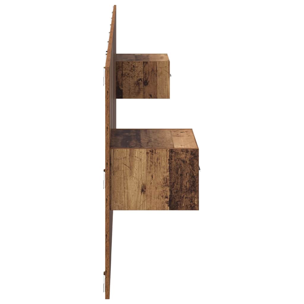 vidaXL Κεφαλή κρεβατιού με κομοδίνο με συρτάρι 3 pcs Παλιό Ξύλο