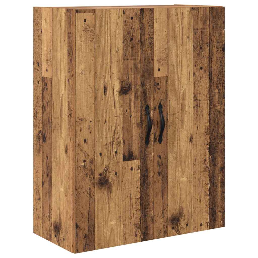 vidaXL Highboard με συρτάρι 2 pcs Παλιό ξύλο Μηχανική ξυλεία και γυαλί