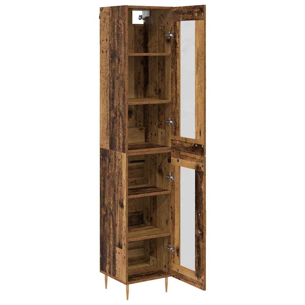vidaXL Highboard 2 pcs Παλιό Ξύλο Γυαλί