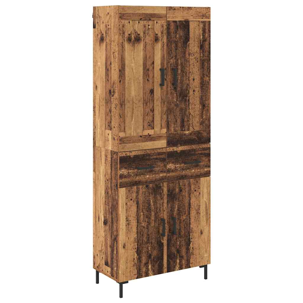vidaXL Highboard με συρτάρι 2 pcs Παλιό Ξύλο Επεξεργασμένο ξύλο
