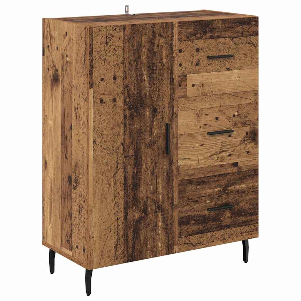vidaXL Highboard με συρτάρι 2 pcs Παλιό Ξύλο Επεξεργασμένο ξύλο