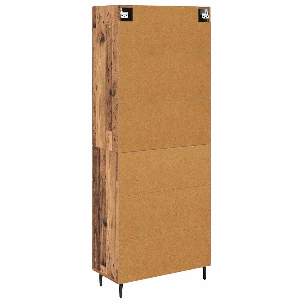vidaXL Highboard με συρτάρι 2 pcs Παλιό Ξύλο Επεξεργασμένο ξύλο