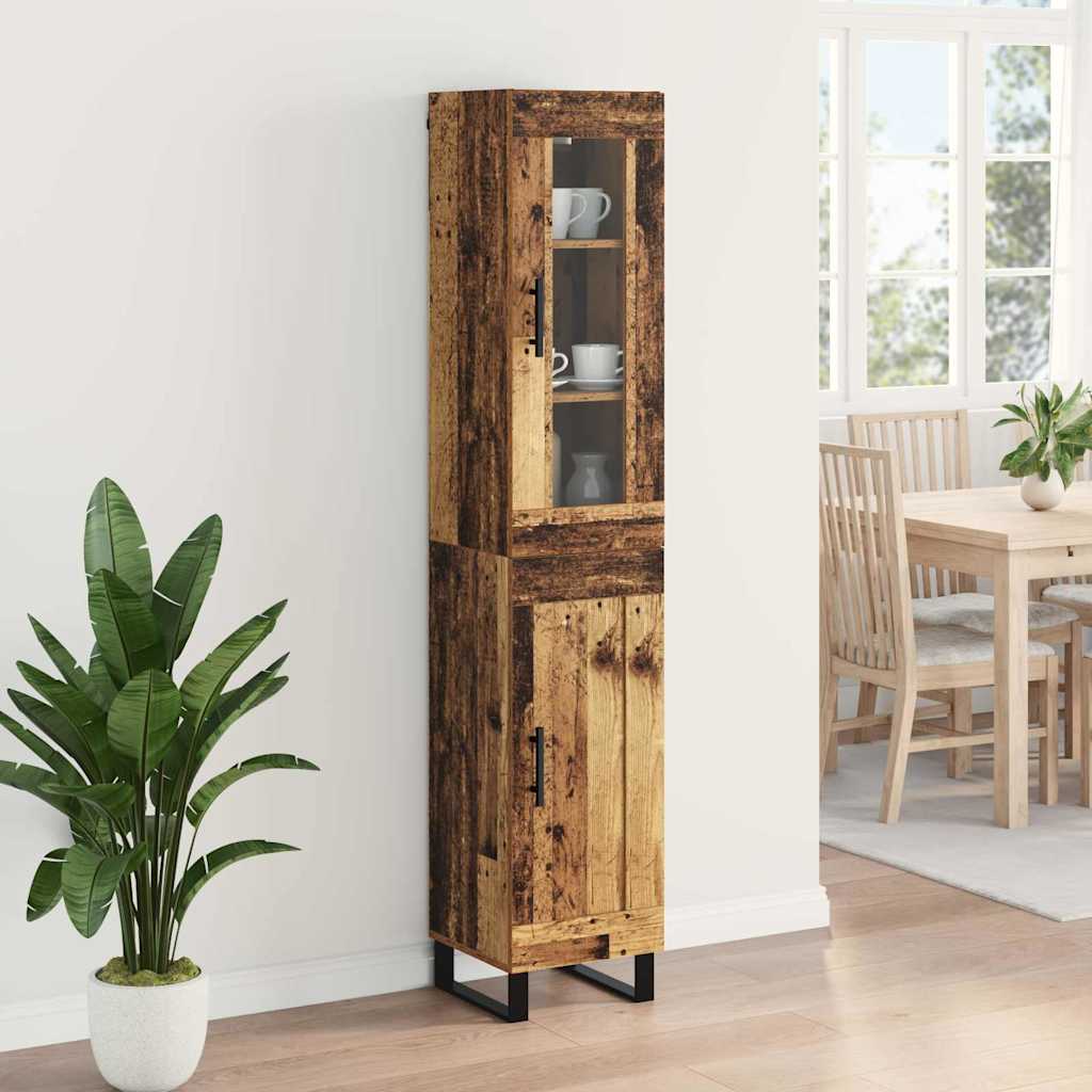 vidaXL Highboard Παλιό Ξύλο 69,5 x 34 x 180 εκ. Επεξεργασμένο ξύλο