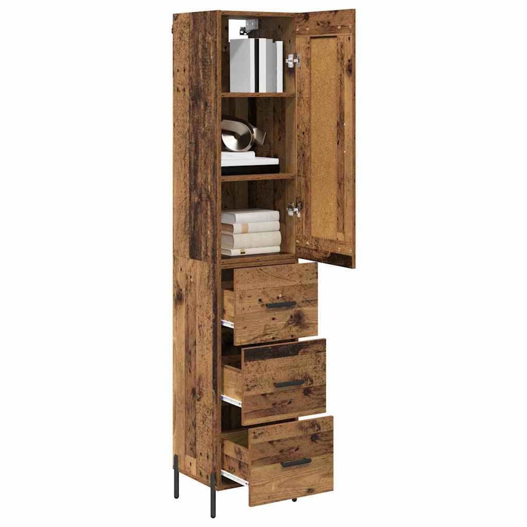 vidaXL Highboard Παλιό Ξύλο 34,5 x 34 x 180 εκ. Επεξεργασμένο ξύλο
