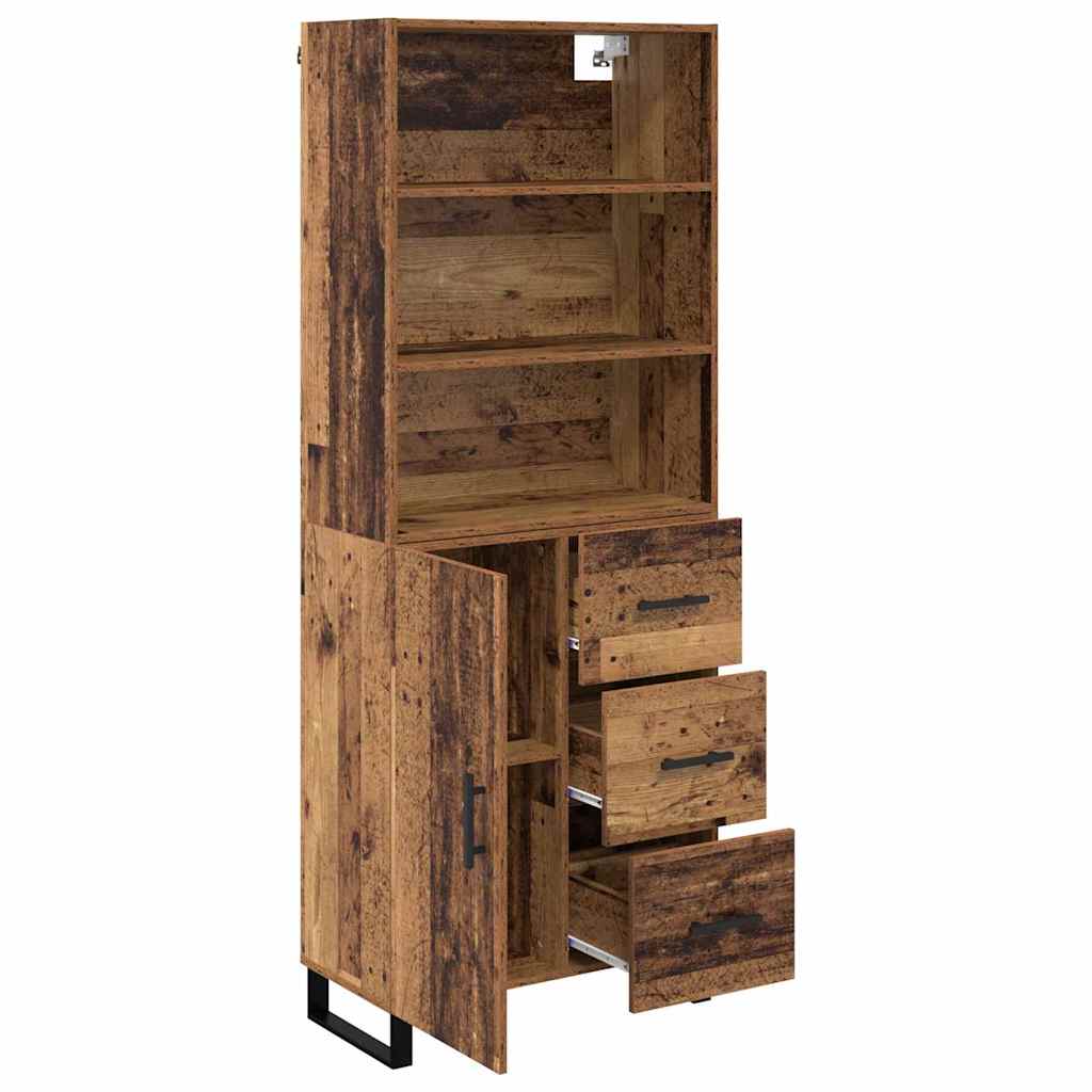 vidaXL Highboard Παλιό ξύλο 69,5 x 34 x 180 εκ. Επεξεργασμένο ξύλο