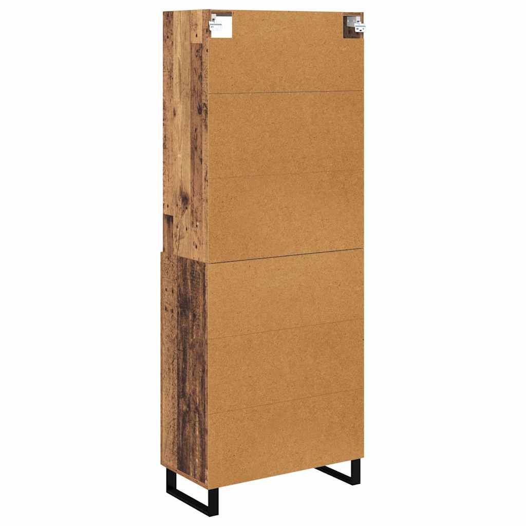 vidaXL Highboard Παλιό ξύλο 69,5 x 34 x 180 εκ. Επεξεργασμένο ξύλο