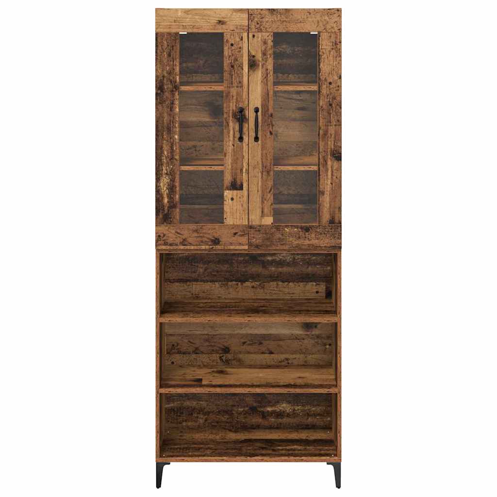 vidaXL Highboard Παλιό Ξύλο 69,5 x 34 x 180 εκ. Επεξεργασμένο ξύλο