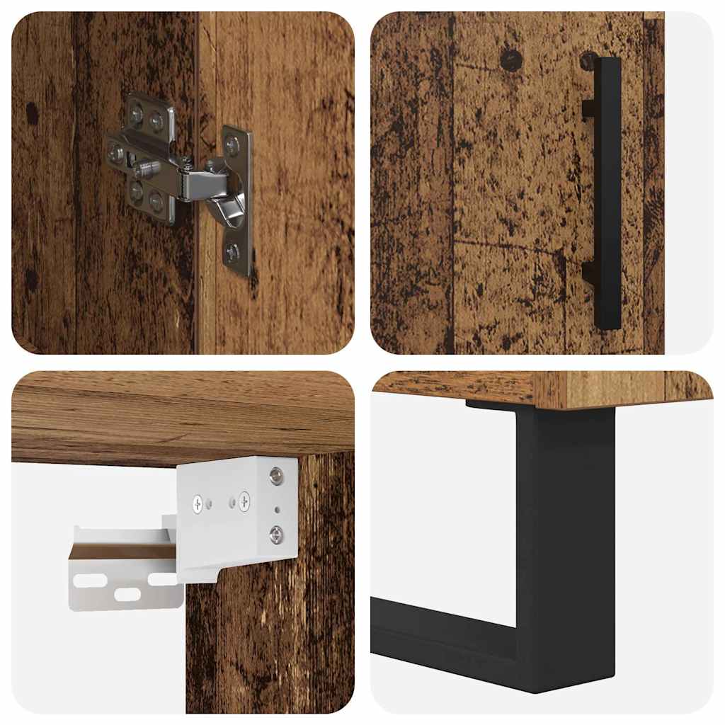 vidaXL Highboard Παλιό ξύλο 69,5 x 34 x 180 εκ. Επεξεργασμένο ξύλο