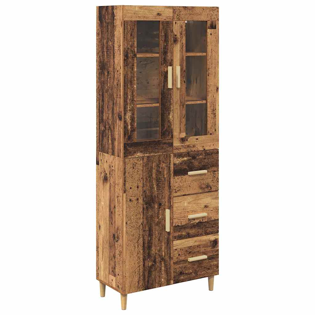 vidaXL Highboard Παλιό Ξύλο 69,5 x 34 x 180 εκ. Επεξεργασμένο ξύλο