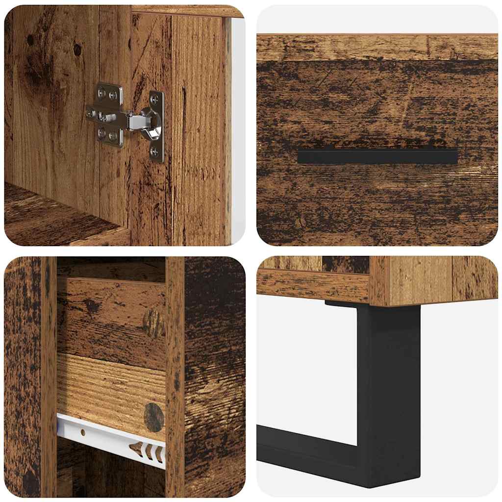 vidaXL Highboard Παλιό Ξύλο 69,5 x 34 x 180 εκ. Επεξεργασμένο ξύλο