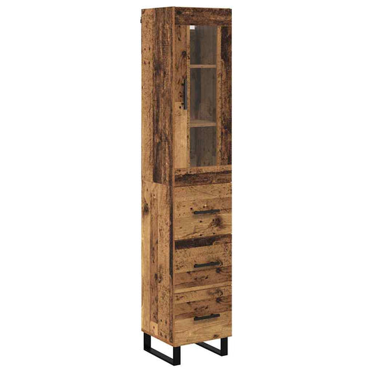 vidaXL Highboard Παλιό Ξύλο 69,5 x 34 x 180 εκ. Επεξεργασμένο ξύλο