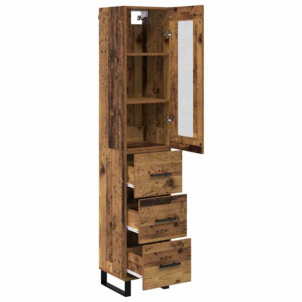 vidaXL Highboard Παλιό Ξύλο 69,5 x 34 x 180 εκ. Επεξεργασμένο ξύλο