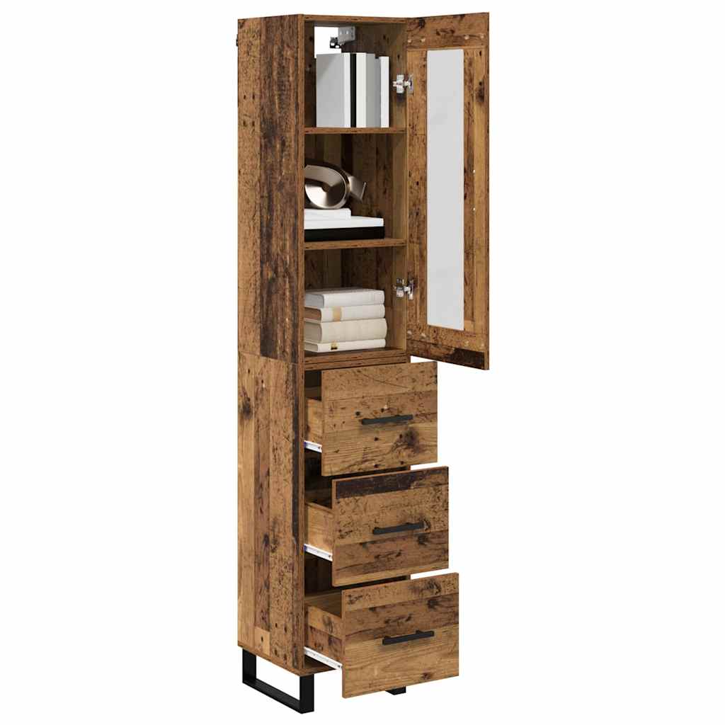 vidaXL Highboard Παλιό Ξύλο 69,5 x 34 x 180 εκ. Επεξεργασμένο ξύλο