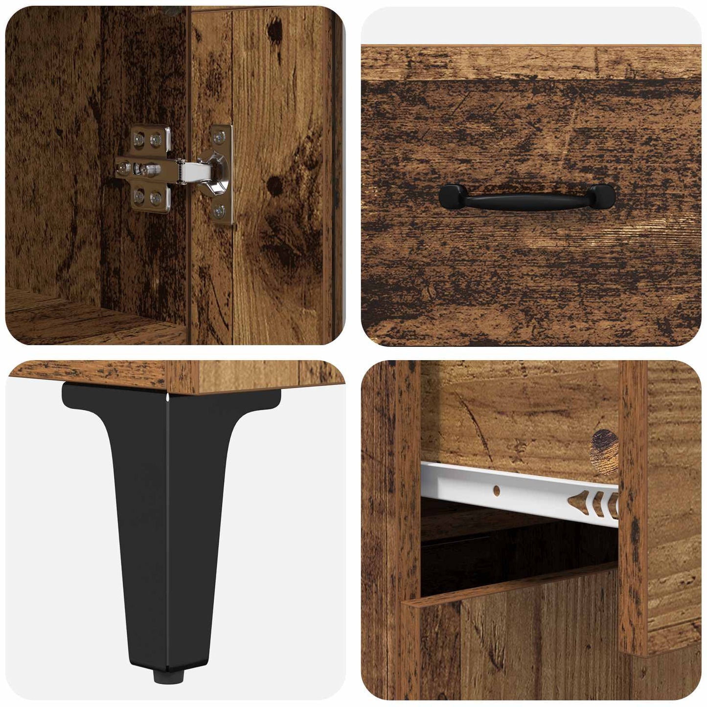 vidaXL Highboard Παλιό Ξύλο 69,5 x 34 x 180 εκ. Επεξεργασμένο ξύλο