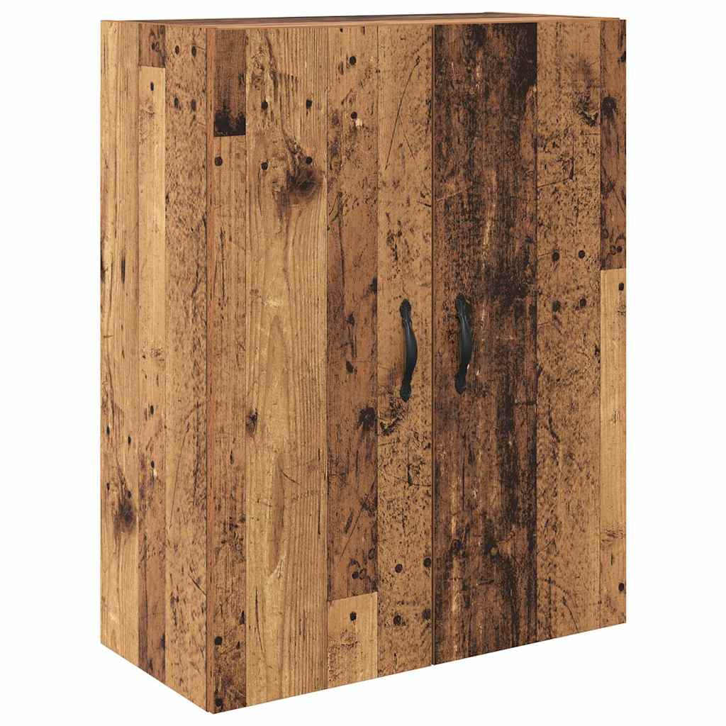 vidaXL Highboard με συρτάρι 2 pcs Παλιό ξύλο Μηχανική ξυλεία και γυαλί