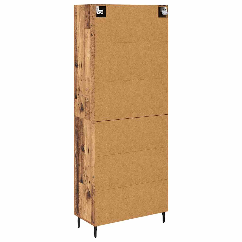 vidaXL Highboard 2 pcs Παλιό Ξύλο Σύνθετο Ξύλο και Γυαλί