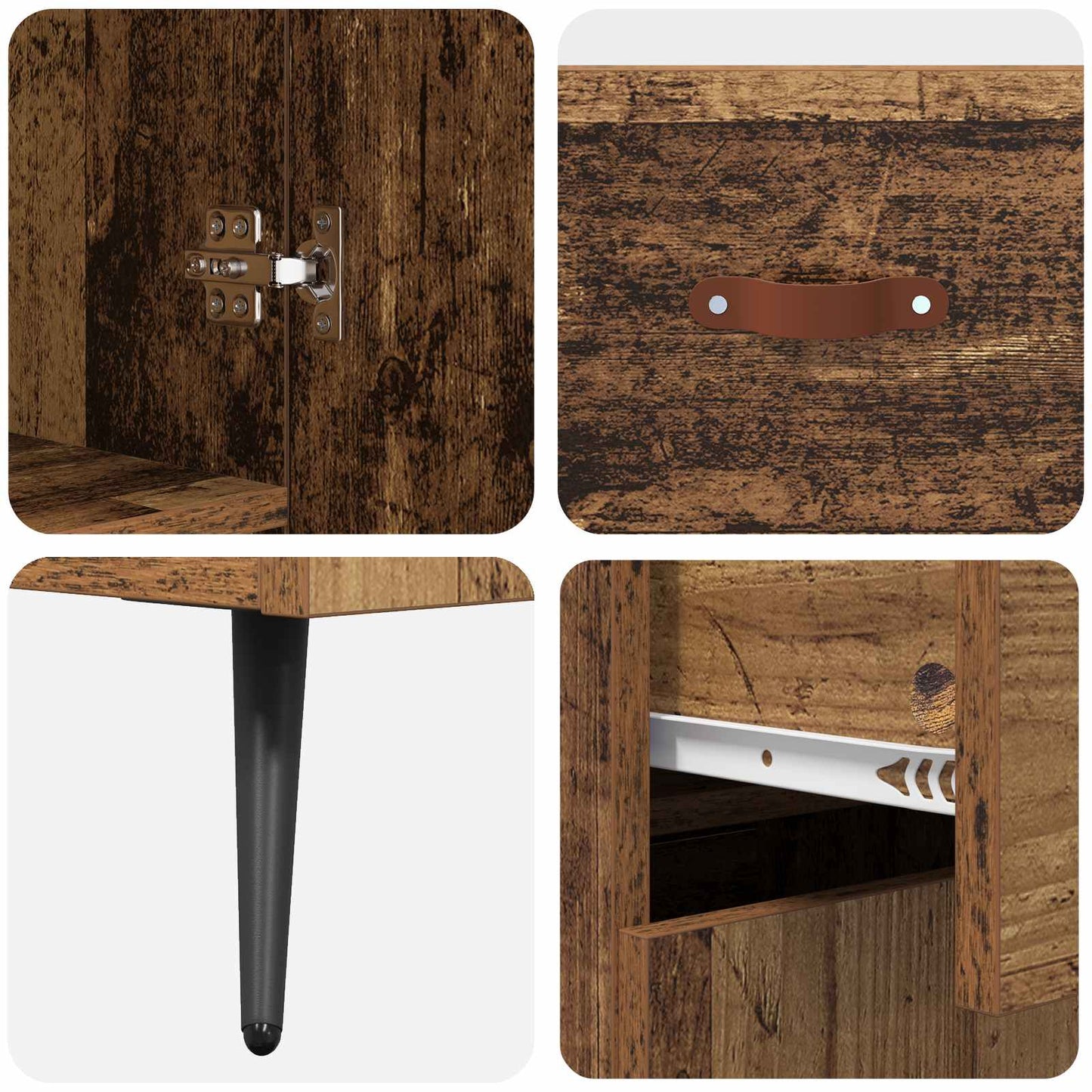 vidaXL Highboard Παλιό Ξύλο 69,5 x 34 x 180 εκ. Επεξεργασμένο ξύλο