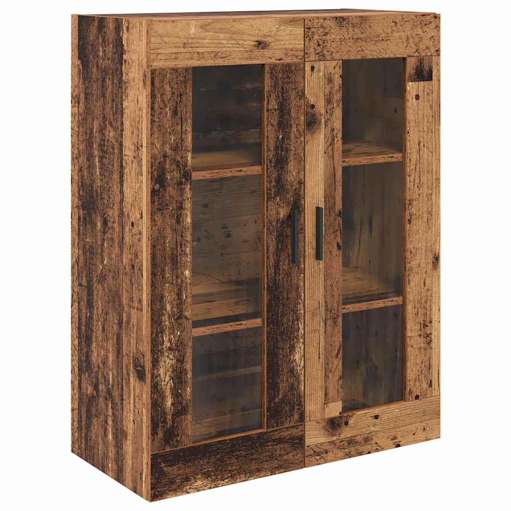 vidaXL Highboard 2 pcs Παλιό Ξύλο Σύνθετο Ξύλο και Γυαλί