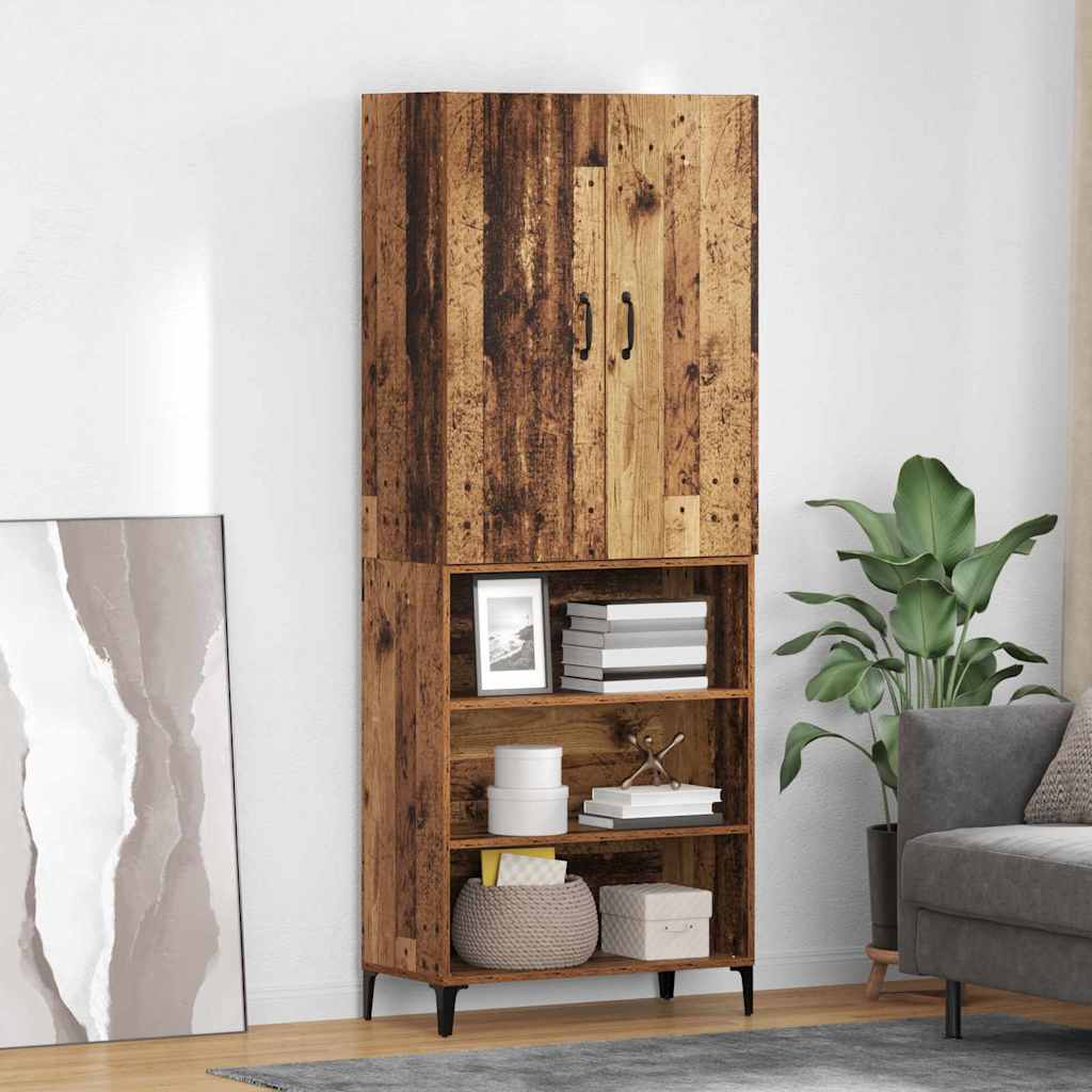 vidaXL Highboard Παλιό Ξύλο 69,5 x 34 x 180 εκ. Επεξεργασμένο ξύλο