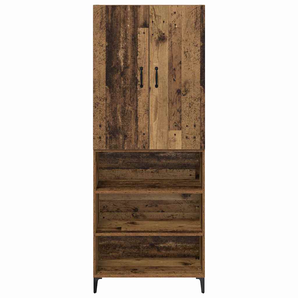 vidaXL Highboard Παλιό Ξύλο 69,5 x 34 x 180 εκ. Επεξεργασμένο ξύλο