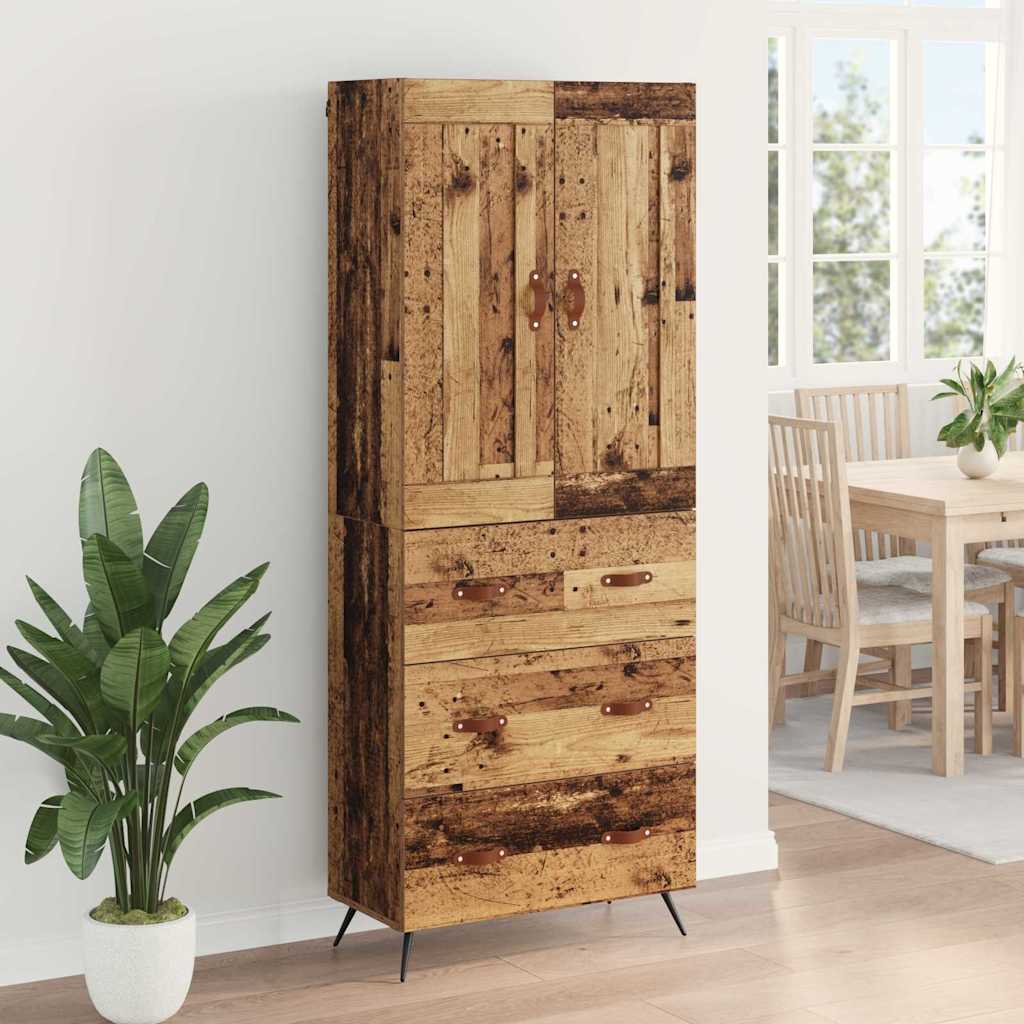 vidaXL Highboard Παλιό Ξύλο 69,5 x 34 x 180 εκ. Επεξεργασμένο ξύλο