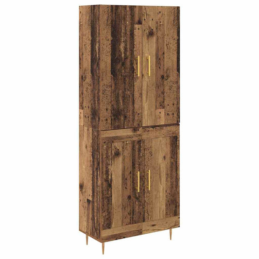 vidaXL Highboard Παλιό Ξύλο 69,5 x 34 x 180 εκ. Επεξεργασμένο ξύλο