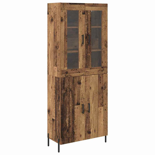 vidaXL Highboard Παλιό Ξύλο 69,5 x 34 x 180 εκ. Επεξεργασμένο ξύλο